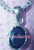 Blue Sapphire Pendant With Chain (6 Caret App.)