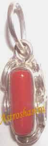 Red Coral (3 ratti) in Silver Pendant 