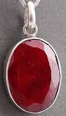 African Ruby in Silver Pendant 8 Ct