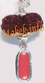 Gaurishanker Rudraksh with Red Coral