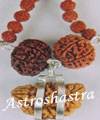 Lakshmi Narayana Pendant (Nepal Beads) in Red Thre