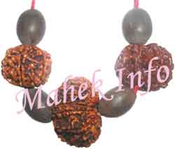 Mahalakshmi Pendant (Nepal Beads) in Red Thread