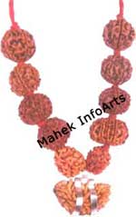 Navgrah Rudraksha Pendant (Nepal Beads) in Silver 