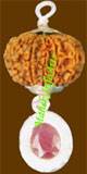 Sun Pendant Twelve mukhi Rudraksh and Ruby